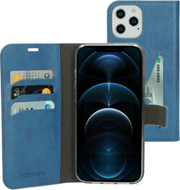 Mobiparts iPhone 12 Pro Max - Flip cover - Ruimte voor pasjes - Steel Blue
