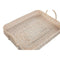 Set van trays Home ESPRIT Wit Natuurlijk Bamboe Rotan 45 x 35 x 13 cm