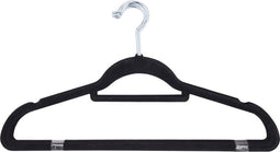DoaBuy Kleerhanger Zwart Vilt - Anti-slip - 10 stuks