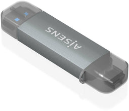 Aisens ASCR-2AC08-GR - Kaartlezer - microSD MMC SD SIM - Grijs