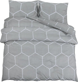 vidaXL - Dekbedovertrekset - 240x220 - cm - katoen - grijs