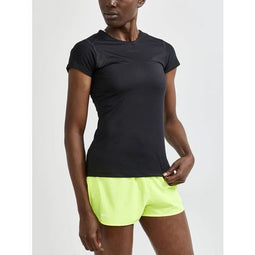 Craft ADV Essence SS Slim Tee - Dames T-shirt - Gerecycled polyester - Zwart (M)