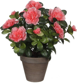 Mica Decorations Azalea - Kunstplant in Bloempot - Onderhoudsvrij - Perzik