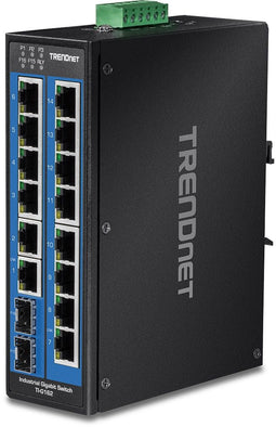 TrendNet TI-G162 - Industrial Ethernet Switch - 14x 1Gbps RJ45 - 2x SFP - IP30 - 40° tot 75° C
