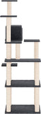 vidaXL - Kattenmeubel - met - sisal - krabpalen - 153 - cm - donkergrijs