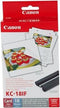 Canon Selphy KC-18IF - Inkt/Paperset voor fotoprinter - 18 vel creditcardformaat (86x54mm) (1 set)