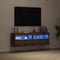 vidaXL - TV - Wandkasten - met - LED-verlichting - 2 - stuks - Artisan - Eiken - 60x30x40 - cm