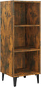 vidaXL - Dressoir - 34,5x32,5x90 - cm - bewerkt - hout - gerookt - eikenkleurig