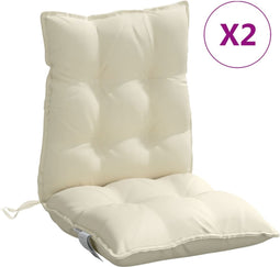 vidaXL - Stoelkussens - 2 - st - lage - rug - oxford - stof - crèmekleurig