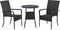 Juskys Yoro - Tuintafel - Rond 60 cm - Zwart - Incl. Glasplaat