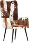 vidaXL Fauteuil harig echt leer bruin en wit