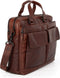 Spikes & Sparrow Leren Laptoptas 15.6 inch Bronco 401370 3-vaks Bruin