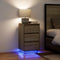vidaXL - Nachtkastje - met - led-verlichting - 38x34x65 - cm - sonoma - eikenkleurig