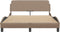 vidaXL - Bedframe - met - hoofdbord - kunstleer - cappucinnokleurig - 140x190 - cm