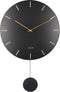 Wall clock Impressive pendulum black w. gold