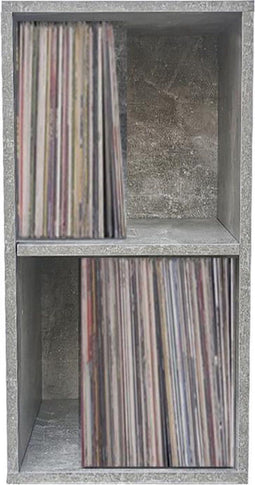 Vinyl lp platen opbergkast - opbergen lp vinyl platen - boekenkast - grijs beton