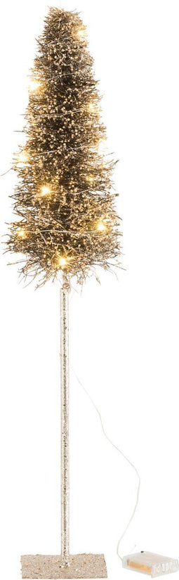 J-Line boom Takken - bruin/camel - LED lichtjes - medium