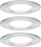 Paulmann Nova Plus - LED-inbouwlamp - 3x6W dimbaar 2700K IP44 rond 78 mm Alu gedraaid (set van 3)