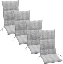 Summerset Brighton - 4-delige Tuinkussenset hoge rug - Grey *4 halen = 1 betalen