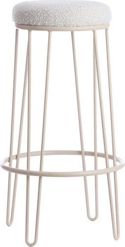 Alice barstoel Ø41x73 cm bouclé - crème/crème