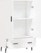 vidaXL - Hoge - kast - 69,5x31x115 - cm - bewerkt - hout - wit