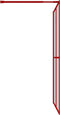 vidaXL - Inloopdouchewand - transparant - 140x195 - cm - ESG-glas - rood