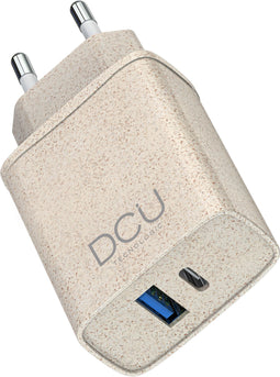 DCU Tecnologic® 37300715 - Oplader - USB-C PD20W + USB QC3.0 18W - Bruin