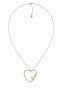 Tommy Hilfiger TJ2700908 - Damescollier - Open love hart hanger - Goudkleurig - 81 cm