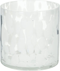 Theelichthouder glas 8cm wit