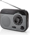 FM-Radio - Draagbaar Model - AM / FM - Batterij Gevoed / Netvoeding - Analoog - 1.8 W - Zwart-Wit Scherm - Koptelefoonoutput - Handgreep - Grijs / Zwart