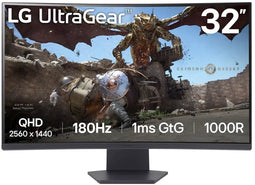 LG 32GS60QC - Gaming Monitor - QHD 2560x1440 180Hz 1ms - Zwart