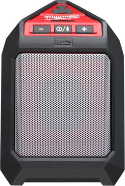 Milwaukee JSSR-0 M12 Jobsite - Bluetooth speaker 12V - Water- en vuilbestendig - Grijs Rood Zwart