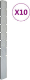vidaXL - Schuttingpalen - 10 - st - 200 - cm gegalvaniseerd - staal - zilverkleurig