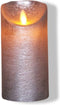 Anna's Collection Led kaars/stompkaars - zilver - H15 x D7,5 cm - wax - bewegende vlam