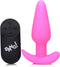 XR Brands Vibrating Silicone Butt Plug with Remote Control pink
