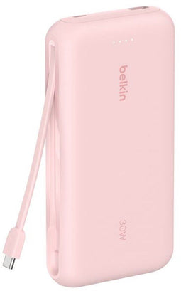 Belkin BoostCharge BPB024HQPK - Powerbank 20.000mAh - 30W USB-C met geïntegreerde kabel - Roze