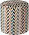 Atmooz - Poef Alice - Katori Mandarin - Ronde voetenbank - Velvet Straight Match patroon - 45cm
