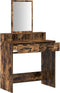 vidaXL - Kaptafel - met - lades - - - Gerookt - eiken, - 79x41x140 - cm