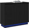 vidaXL - Zwart - Eiken - Dressoir - met - LED, - 90x32x75 - cm, - Gemaakt - van - Engineered - Hout