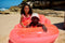 Sunnylife Pool FloatsLuxe Pool Ring Shell Neon Coral