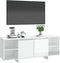 vidaXL - Tv-meubel - 130x35x50 - cm - bewerkt - hout - hoogglans - wit