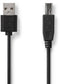 Nedis CCGL60101BK30 - USB A naar USB B kabel - 300 cm - Zwart