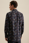 Seidensticker Regular Fit Overhemd - Marine Bedrukt - Twill - Zaken Kent - Maat 45
