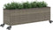 vidaXL - Plantenbak - met - wielen - 3 - potten - 107x32x38 - cm - poly - rattan - grijs