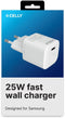 Celly UCTC1USBC25W - USB-C Adapter - 25W Snellader voor iPhone en Samsung - Wit