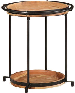 vidaXL - Bijzettafel - Ø55x60 - cm - massief - acaciahout