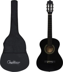 vidaXL - Gitaar - klassiek - beginner - kinderen - met - tas - 1/2 - 34" - zwart