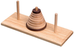 PHILOS Toren van Hanoi - Hevea hout - 9 ringen - 22 x 8 cm