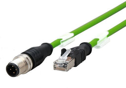 Metz Connect 142M4D15020 - M12 Netwerkkabel CAT 5e S/UTP - 2.00 m - Zwart