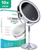 Mirlux Make Up Spiegel - LED Verlichting - 10x Vergroting - 3 Lichtstanden - Oplaadbaar - Chroom